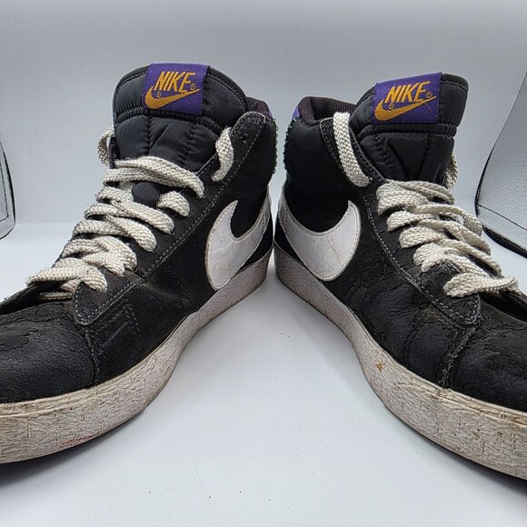 Nike Blazer High Anthracite Mens Size 9.5 Black Varsity Purple Shoes 315877-011 main image 12